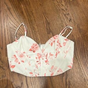 White fox corset top